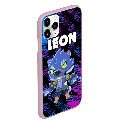 Чехол iPhone 11 Pro матовый BRAWL STARS LEON ОБОРОТЕНЬ / 3D-Розовый – фото 2