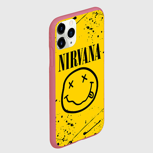 Чехол iPhone 11 Pro матовый NIRVANA / 3D-Малиновый – фото 2