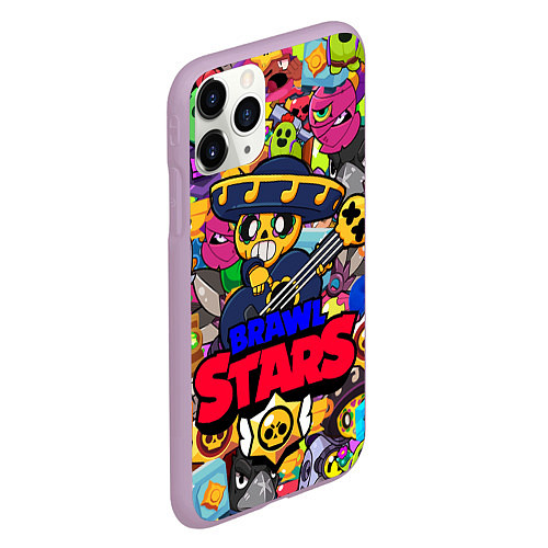 Чехол iPhone 11 Pro матовый BRAWL STARS POCO / 3D-Сиреневый – фото 2