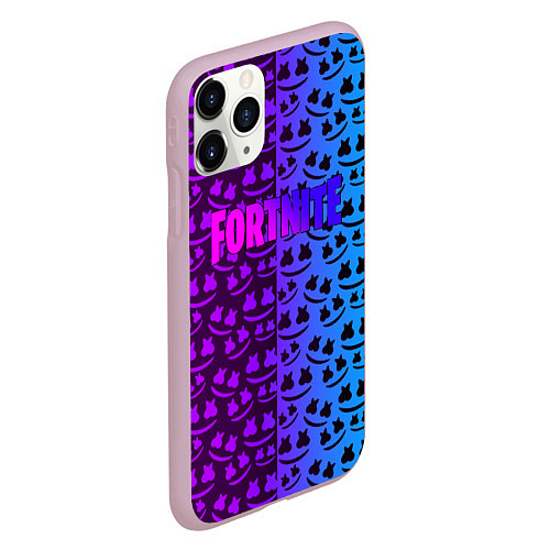 Чехол iPhone 11 Pro матовый FORTNITE x MARSHMELLO / 3D-Розовый – фото 2