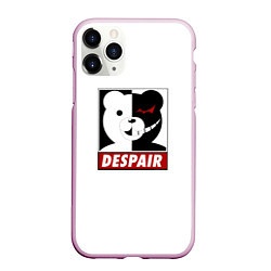 Чехол iPhone 11 Pro матовый Monokuma, цвет: 3D-розовый