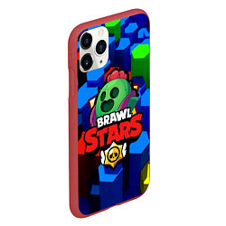 Чехол iPhone 11 Pro матовый BRAWL STARS SPIKE, цвет: 3D-красный — фото 2