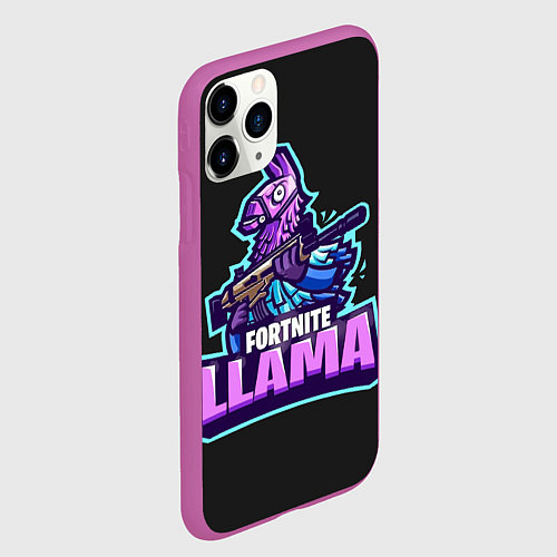 Чехол iPhone 11 Pro матовый Fortnite LLAMA / 3D-Фиолетовый – фото 2