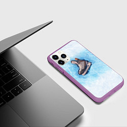 Чехол iPhone 11 Pro матовый Фмгурное катание, цвет: 3D-фиолетовый — фото 2