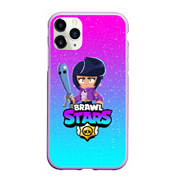 Чехол iPhone 11 Pro матовый BRAWL STARS BIBI, цвет: 3D-сиреневый