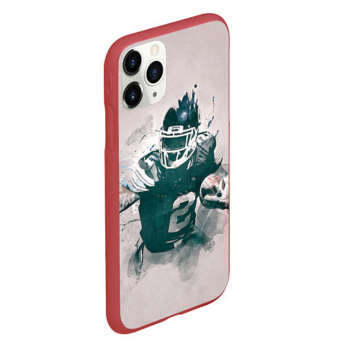 Чехол iPhone 11 Pro матовый Player number 2 / 3D-Красный – фото 2