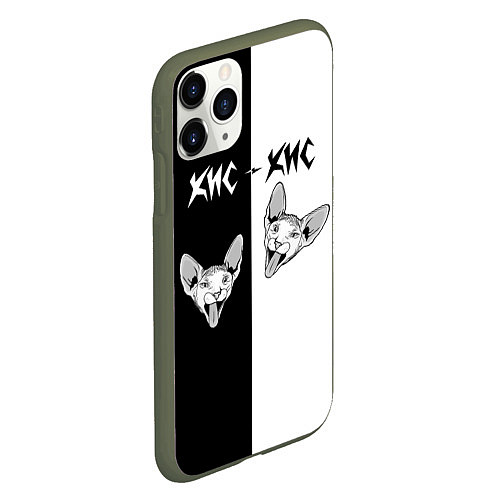 Чехол iPhone 11 Pro матовый Кис-Кис / 3D-Темно-зеленый – фото 2