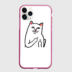 Чехол iPhone 11 Pro матовый Meme Cat, цвет: 3D-малиновый