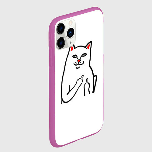Чехол iPhone 11 Pro матовый Meme Cat / 3D-Фиолетовый – фото 2