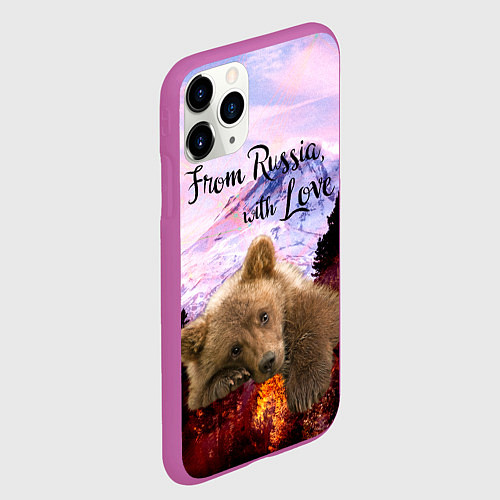 Чехол iPhone 11 Pro матовый Из России с любовью / 3D-Фиолетовый – фото 2