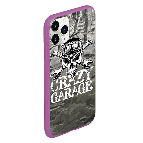 Чехол iPhone 11 Pro матовый Crazy garage / 3D-Фиолетовый – фото 2