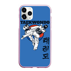 Чехол iPhone 11 Pro матовый Taekwondo, цвет: 3D-розовый