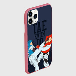 Чехол iPhone 11 Pro матовый Taekwondo, цвет: 3D-малиновый — фото 2