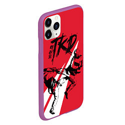 Чехол iPhone 11 Pro матовый Taekwondo, цвет: 3D-фиолетовый — фото 2