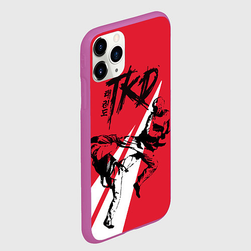 Чехол iPhone 11 Pro матовый Taekwondo / 3D-Фиолетовый – фото 2