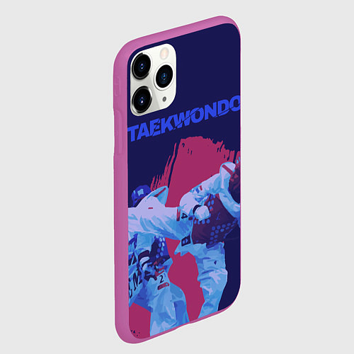Чехол iPhone 11 Pro матовый Taekwondo / 3D-Фиолетовый – фото 2
