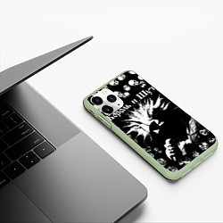 Чехол iPhone 11 Pro матовый Король и Шут Анархия, цвет: 3D-салатовый — фото 2