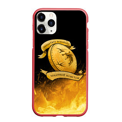 Чехол iPhone 11 Pro матовый Ведьмак, цвет: 3D-красный