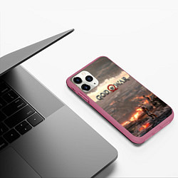 Чехол iPhone 11 Pro матовый GOD OF WAR, цвет: 3D-малиновый — фото 2