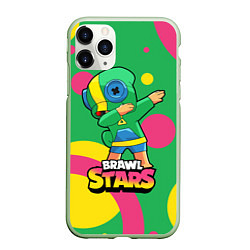 Чехол iPhone 11 Pro матовый Brawl Stars Leon, Dab, цвет: 3D-салатовый