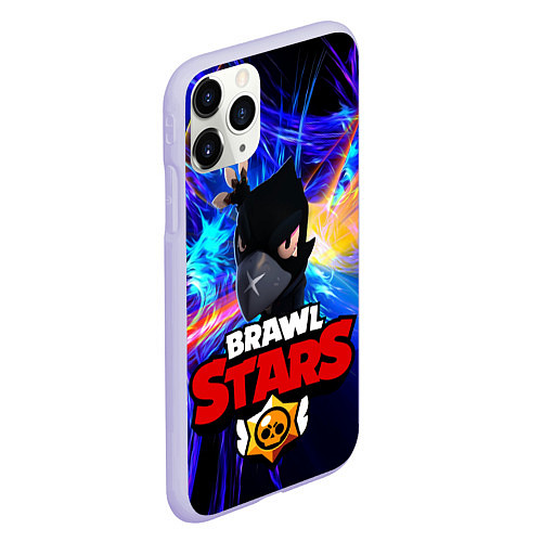 Чехол iPhone 11 Pro матовый Brawl Stars - Crow / 3D-Светло-сиреневый – фото 2