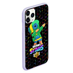 Чехол iPhone 11 Pro матовый Brawl Stars Leon, Dab, цвет: 3D-светло-сиреневый — фото 2