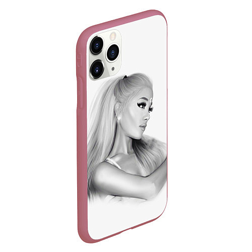 Чехол iPhone 11 Pro матовый Ariana Grande Ариана Гранде / 3D-Малиновый – фото 2