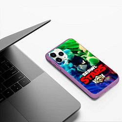 Чехол iPhone 11 Pro матовый Brawl Stars - Crow, цвет: 3D-фиолетовый — фото 2