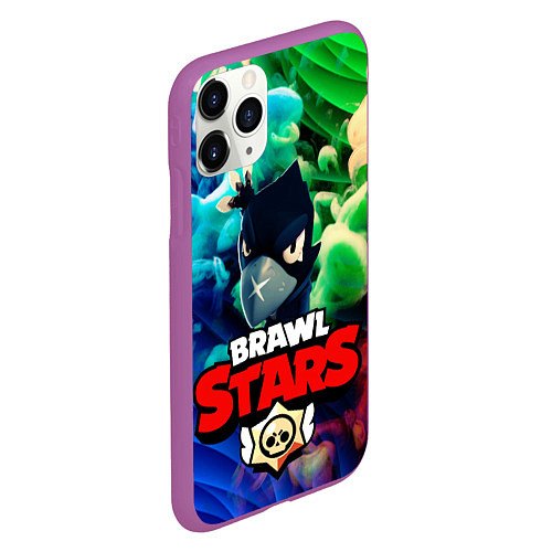 Чехол iPhone 11 Pro матовый Brawl Stars - Crow / 3D-Фиолетовый – фото 2