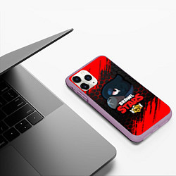 Чехол iPhone 11 Pro матовый BRAWL STARS CROW, цвет: 3D-сиреневый — фото 2