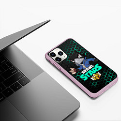 Чехол iPhone 11 Pro матовый BRAWL STARS CROW, цвет: 3D-розовый — фото 2