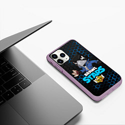 Чехол iPhone 11 Pro матовый BRAWL STARS CROW, цвет: 3D-сиреневый — фото 2