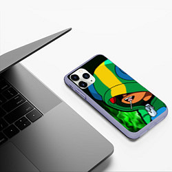 Чехол iPhone 11 Pro матовый Brawl Stars LEON, цвет: 3D-светло-сиреневый — фото 2