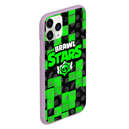 Чехол iPhone 11 Pro матовый BRAWL STARS / 3D-Сиреневый – фото 2