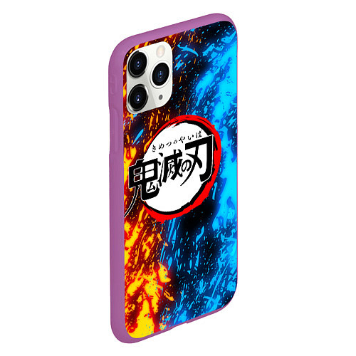 Чехол iPhone 11 Pro матовый KIMETSU NO YAIBA / 3D-Фиолетовый – фото 2