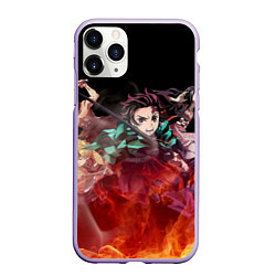 Чехол iPhone 11 Pro матовый KIMETSU NO YAIBA, цвет: 3D-светло-сиреневый