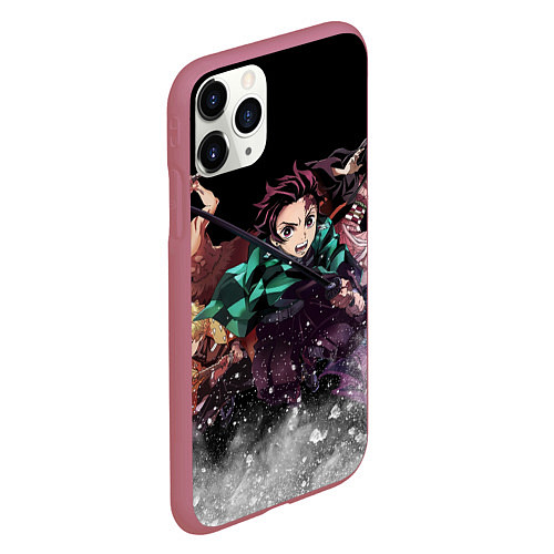 Чехол iPhone 11 Pro матовый KIMETSU NO YAIBA / 3D-Малиновый – фото 2