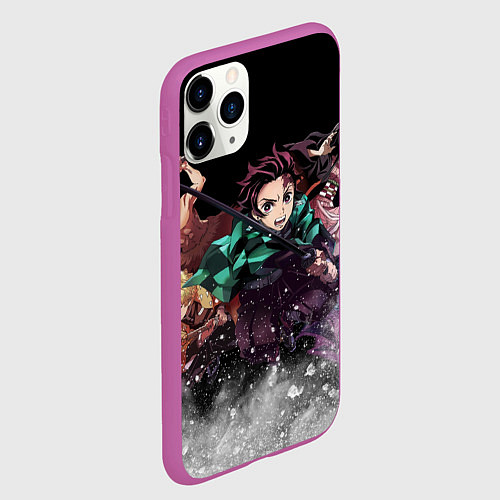 Чехол iPhone 11 Pro матовый KIMETSU NO YAIBA / 3D-Фиолетовый – фото 2