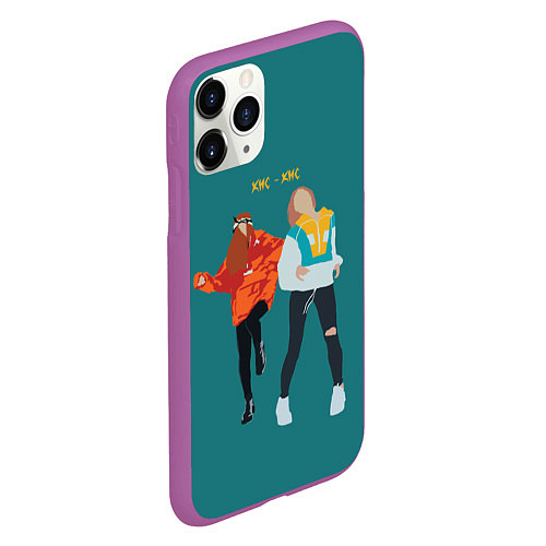 Чехол iPhone 11 Pro матовый Кис-кис / 3D-Фиолетовый – фото 2