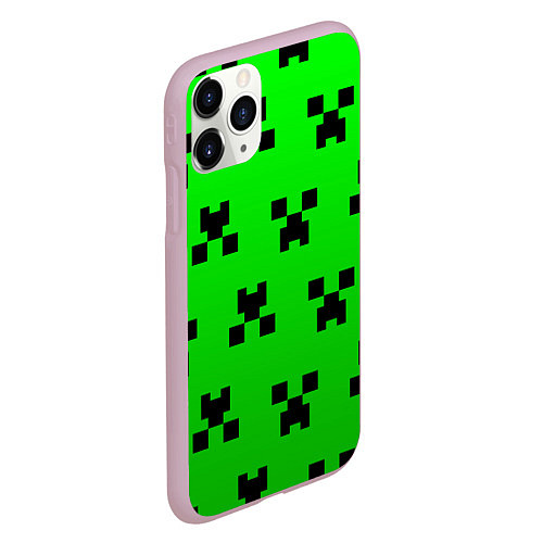 Чехол iPhone 11 Pro матовый MINECRAFT / 3D-Розовый – фото 2