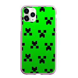 Чехол iPhone 11 Pro матовый MINECRAFT, цвет: 3D-розовый