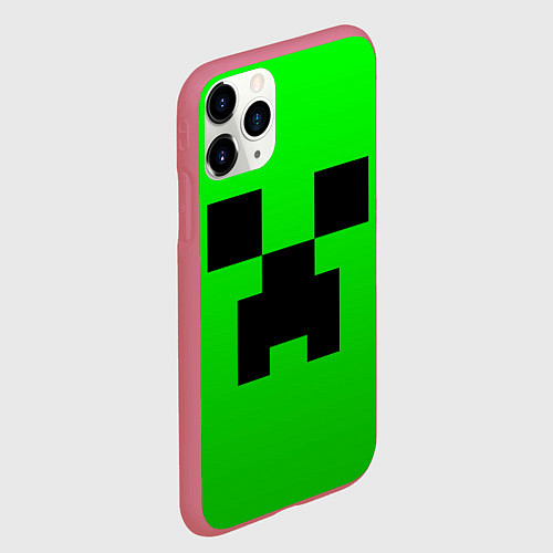 Чехол iPhone 11 Pro матовый MINECRAFT / 3D-Малиновый – фото 2