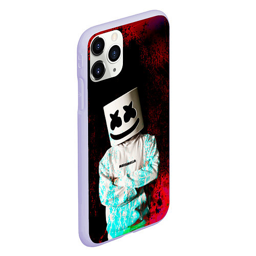 Чехол iPhone 11 Pro матовый Marshmello / 3D-Светло-сиреневый – фото 2