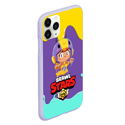 Чехол iPhone 11 Pro матовый BRAWL STARS BEA / 3D-Светло-сиреневый – фото 2