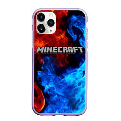 Чехол iPhone 11 Pro матовый MINECRAFT, цвет: 3D-светло-сиреневый