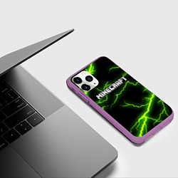 Чехол iPhone 11 Pro матовый MINECRAFT STORM, цвет: 3D-фиолетовый — фото 2