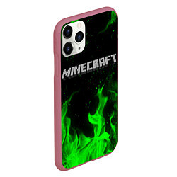 Чехол iPhone 11 Pro матовый MINECRAFT, цвет: 3D-малиновый — фото 2