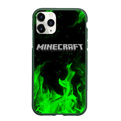 Чехол iPhone 11 Pro матовый MINECRAFT, цвет: 3D-темно-зеленый