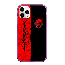 Чехол iPhone 11 Pro матовый CYBERPUNK 2077, цвет: 3D-фиолетовый