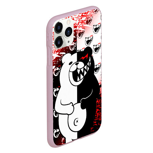 Чехол iPhone 11 Pro матовый MONOKUMA / 3D-Розовый – фото 2